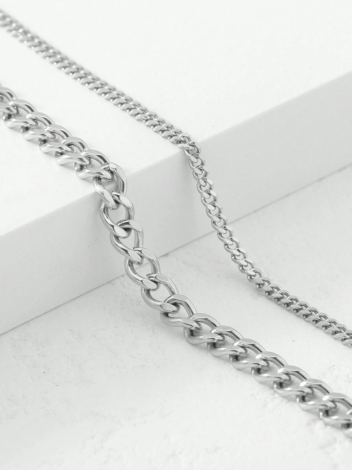 2pcs/Set Women's Gold Stainless Steel Cuban Link Anklet, Beach Foot Chain