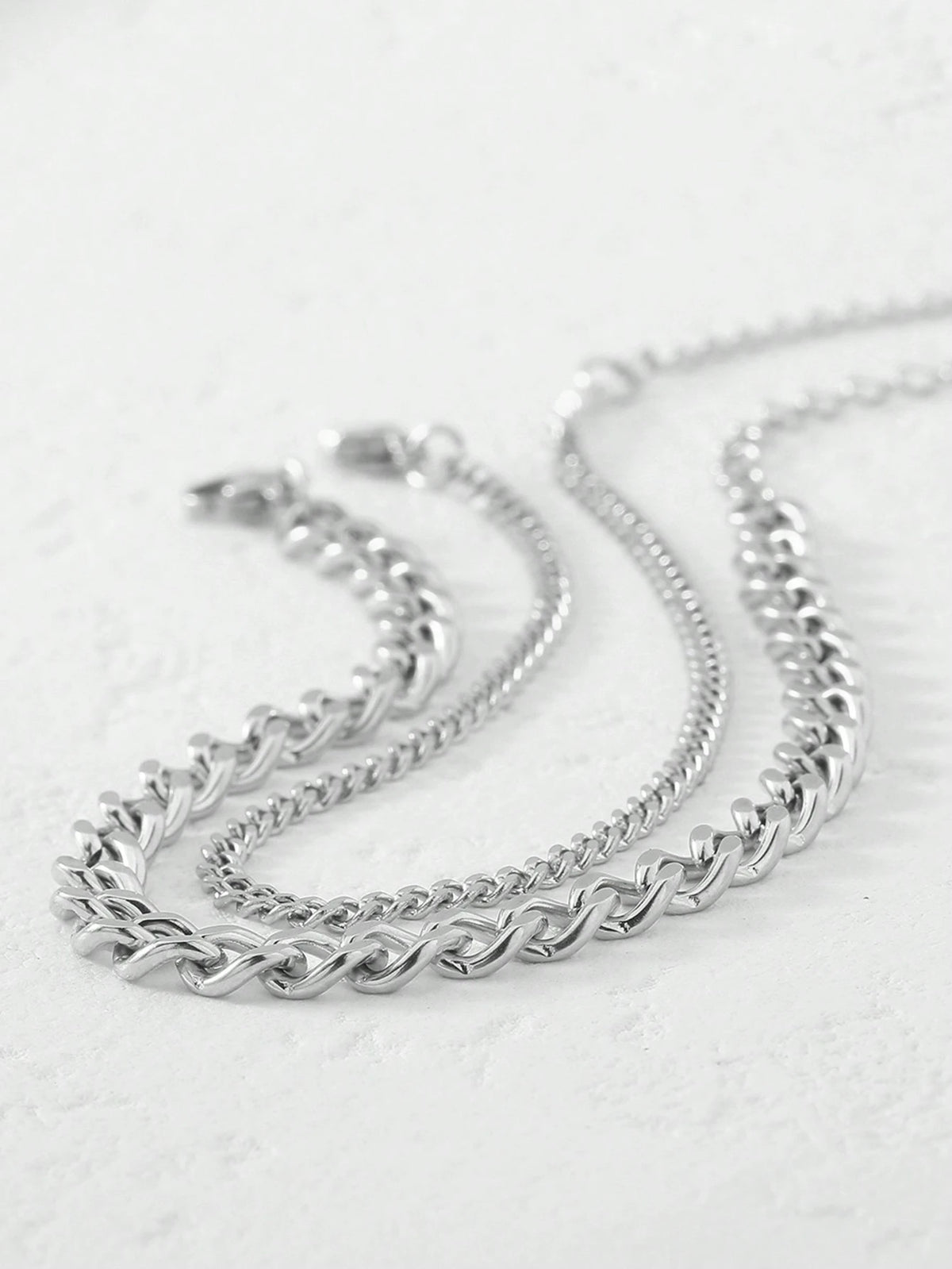 2pcs/Set Women's Gold Stainless Steel Cuban Link Anklet, Beach Foot Chain