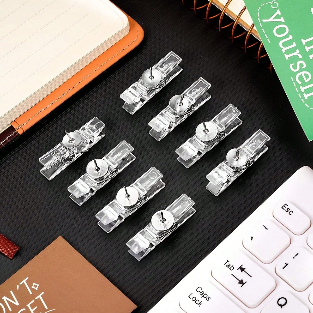 30pcs/20pcs/10pcs Drawing Pins Plastic Thumb Tack Clips Push Pins For Cork Board Office & School Supplies Binder Clips Felt Board Decoration Fixing Large Head Nail Clips, Suitable For Office And Schoo