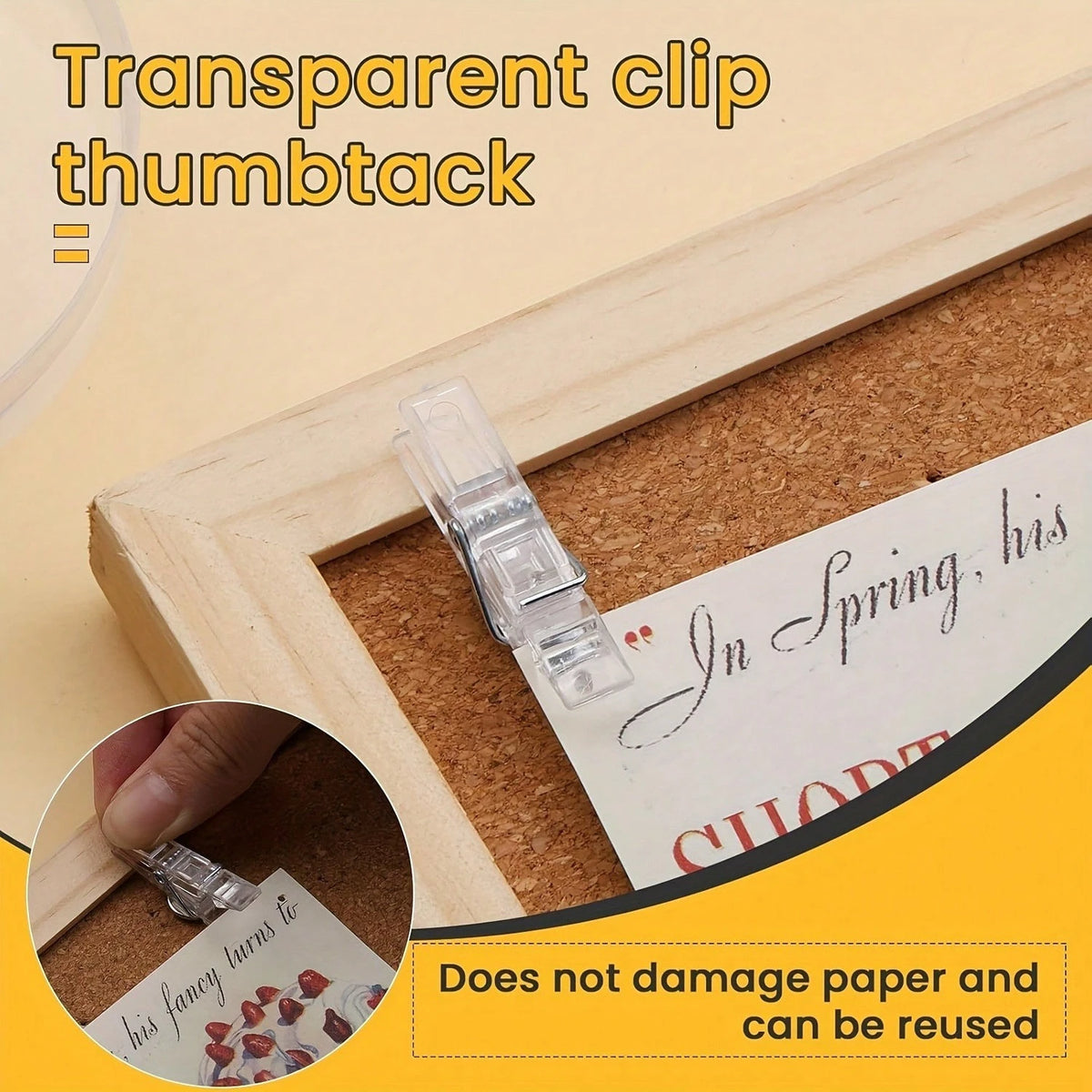 30pcs/20pcs/10pcs Drawing Pins Plastic Thumb Tack Clips Push Pins For Cork Board Office & School Supplies Binder Clips Felt Board Decoration Fixing Large Head Nail Clips, Suitable For Office And Schoo