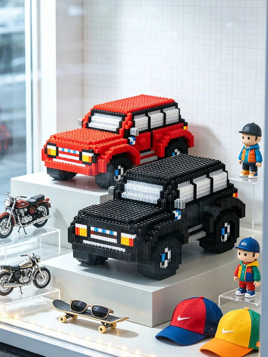 3880pcs Micro Particle Building Blocks Racing Car DIY Assembly Toy, Cool Racing Car Model Decor, Stress Relief Desktop Ornament, Suitable For Teenage Boys Birthday Holiday Gift, Collectible Toy