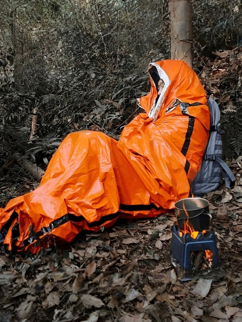 3Pcs Emergency Sleeping Bag Set With Whistle & Storage Bag. Polyester Thermal Blanket, Lightweight & Portable. Ideal For Camping, Hiking, Backpacking And Disaster Situations Like Earthquakes, Hurrican