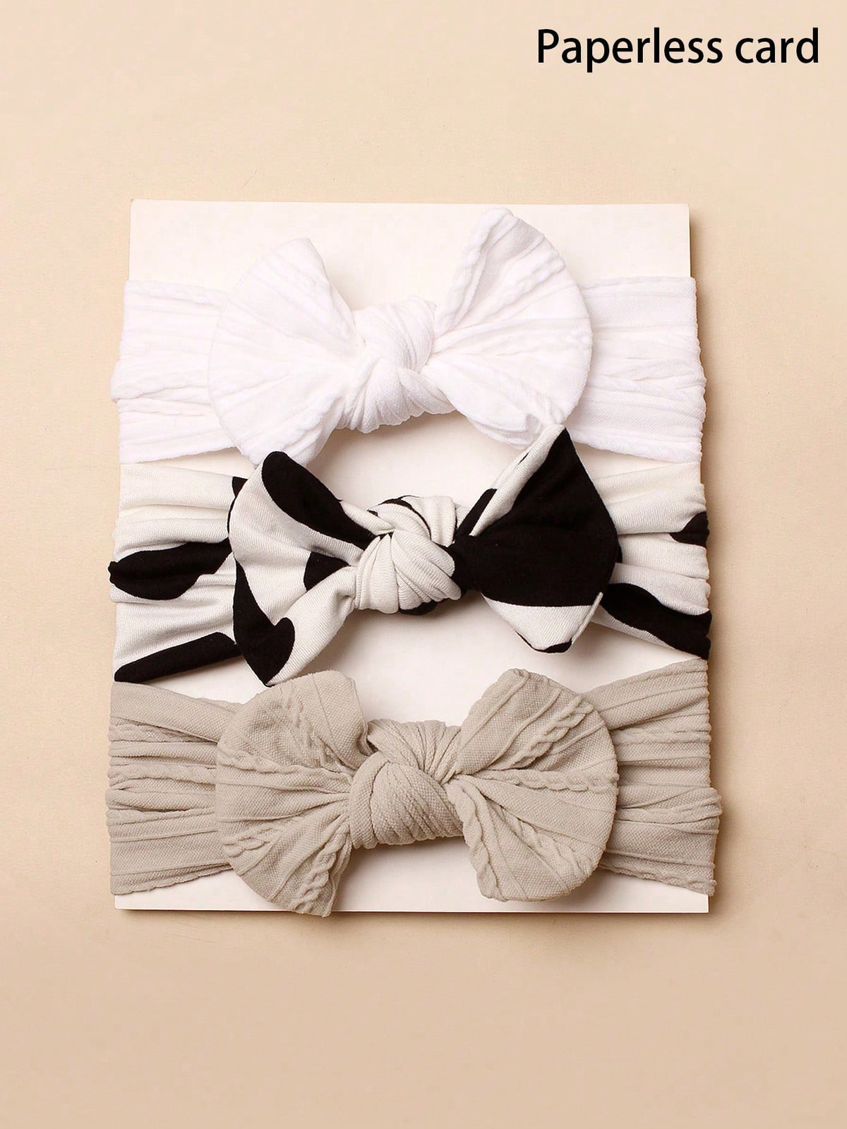 3pcs Nylon Leopard Print Bow Headbands For Babies (Paper Card For Decoration) Love Valentine