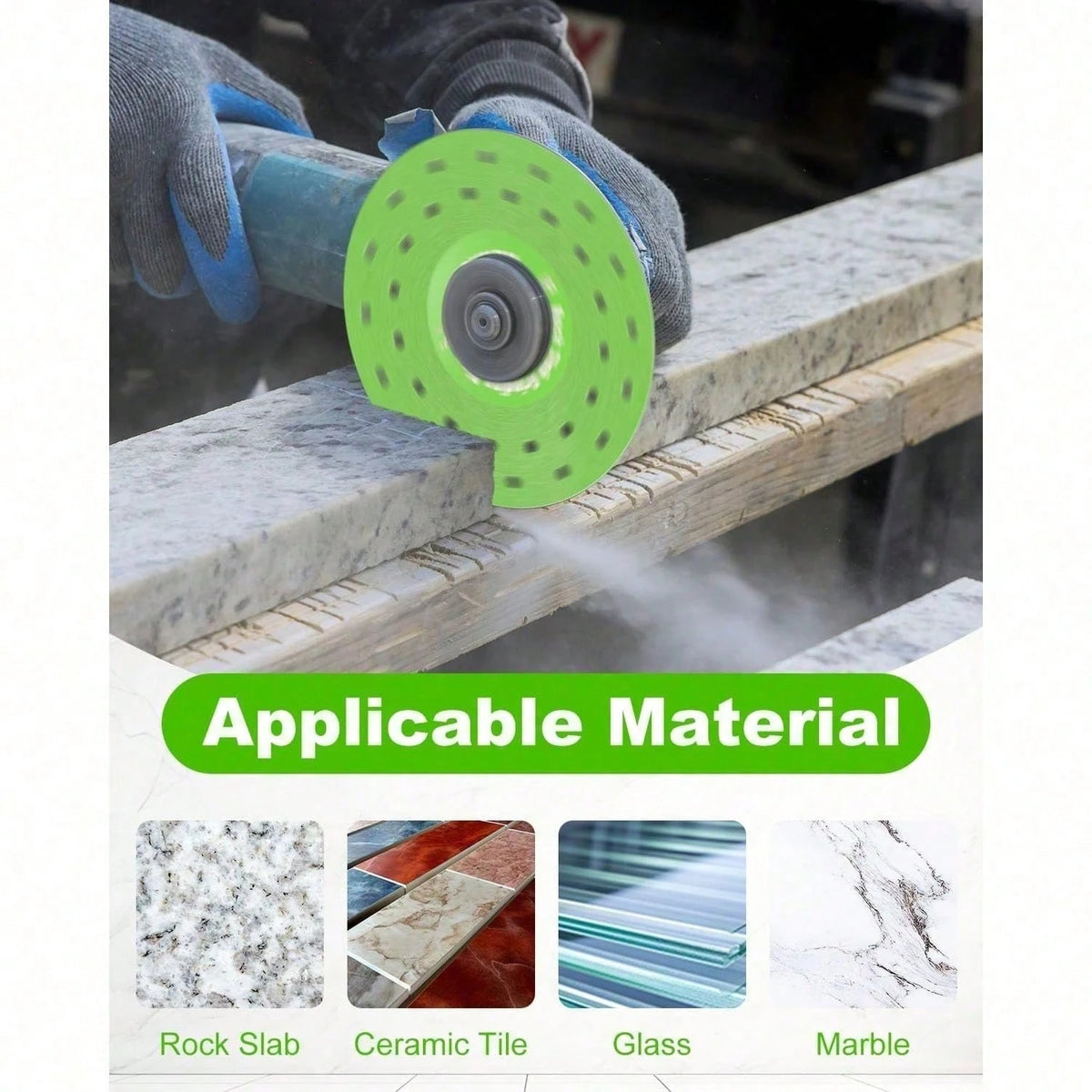 4.5" Diamond Rock Slab Grinding Disc Set, 3 Pcs Multi-Pore Flat Cutting Blades, Ultra-Wide 1.2" For Tile, Glass, Marble, Granite, Angle Grinder & Diamond Saw Blade