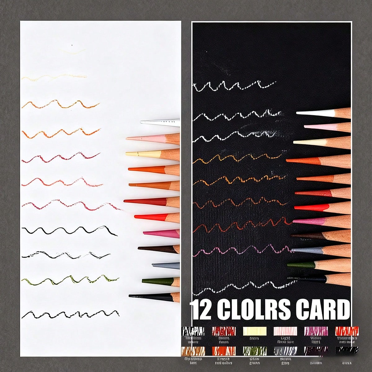 4/6/10/12/24-Piece Colored Charcoal And Sketching Charcoal Sets, Colored Charcoal, 10-Piece Sketching Set (Eraser, Pencil Sharpener, Charcoal Pencils Of Various Hardnesses), Art Student Pencils-Suitab
