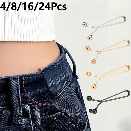 4/8/16/24Pcs Invisible U-Shaped Clips- No-Sew Pants/Jeans Waist Size Reducer- Hem Fixer For Sleeves And Curtains