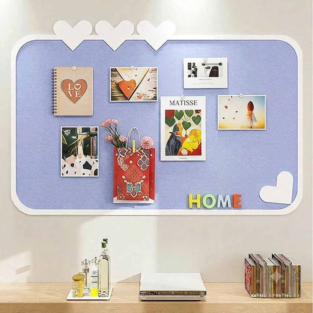 40x60cm Self-Adhesive Heart-Shaped Bulletin Board, Photo Wall Decor Background, Room Decor Memo Board, Suitable For Wall Decor, Office Memo, Desk Insulation, Birthday Home Decor, Back To School Room D