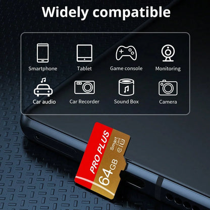4pcs High-Speed U3 C10 A1 Memory Cards With Adapter- 128GB, 256GB, 512MB, 256MB, 128MB, 64MB For Tablets, Cameras, Phones, Car Audio- Secure File Storage, No Battery Needed, Camera Storage Solution