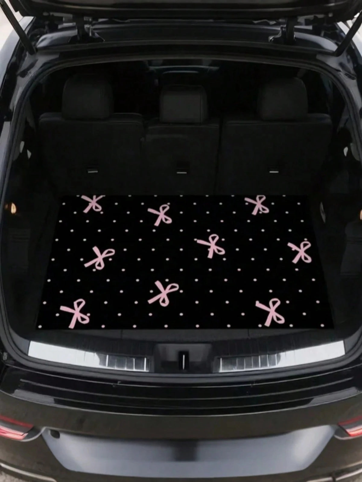 4pcs Pink Bow Car Floor Mats Set- Durable Polyester Material, Easy To Clean, Front & Rear Seat Protection, All-Weather Use, Fit For Trucks, Sedans And SUVs, Perfect Gift