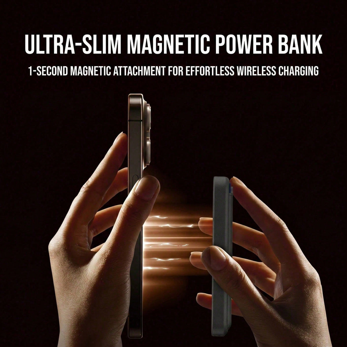 5000mAh Magnetic Wireless Power Bank Wallet Design 15W Wireless Charging 22.5W Wired Fast Charging Built-In Card Slot Ultra Slim Portable Phone Battery Pack Smart Trickle Charging Compatible With IPho
