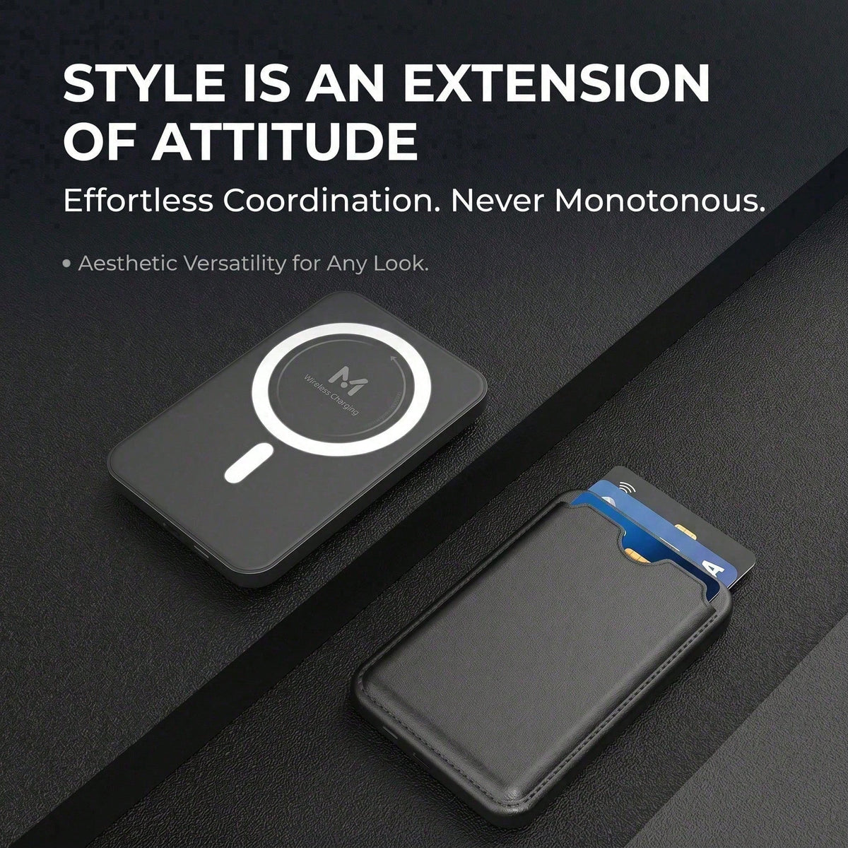 5000mAh Magnetic Wireless Power Bank Wallet Design 15W Wireless Charging 22.5W Wired Fast Charging Built-In Card Slot Ultra Slim Portable Phone Battery Pack Smart Trickle Charging Compatible With IPho