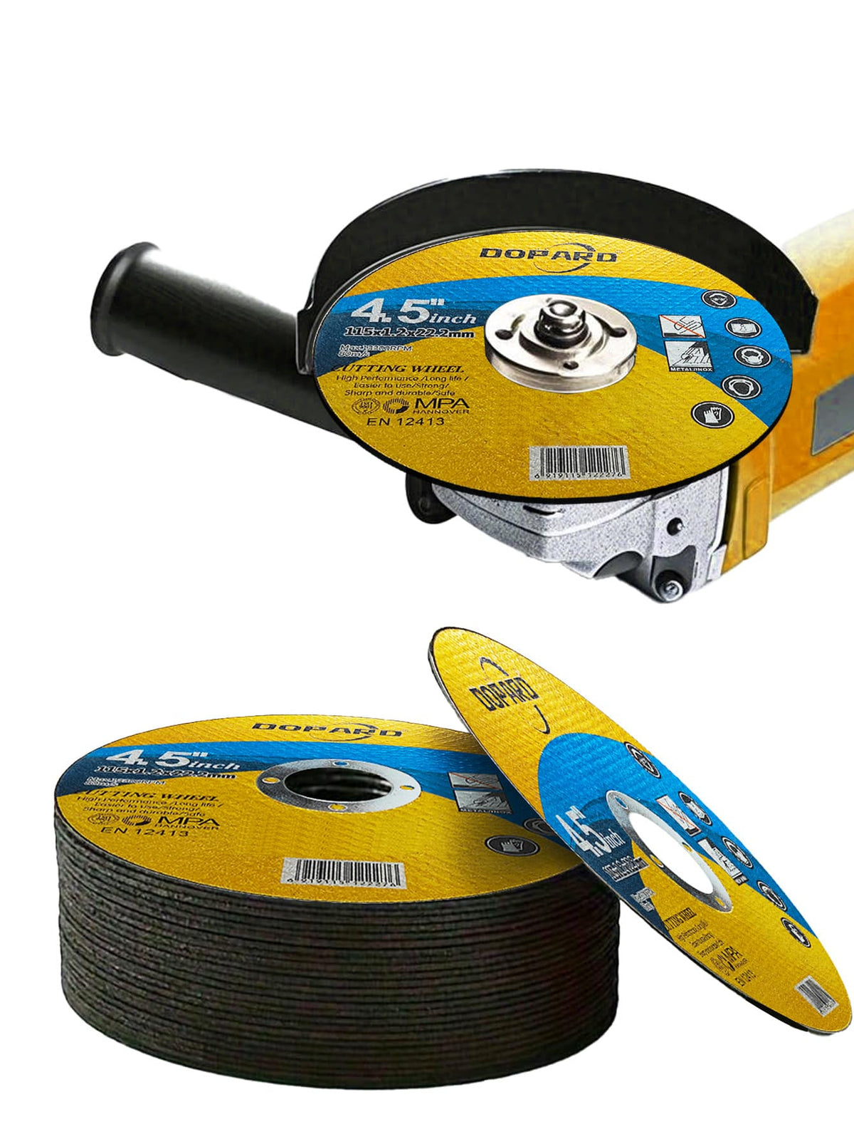 5pcs 4.5 Inch Metal Cutting Discs- Double Layer Mesh Resin Abrasive Wheel, 1.2mm Thick, Stainless Steel Cutting Blade, Improve Cutting Efficiency