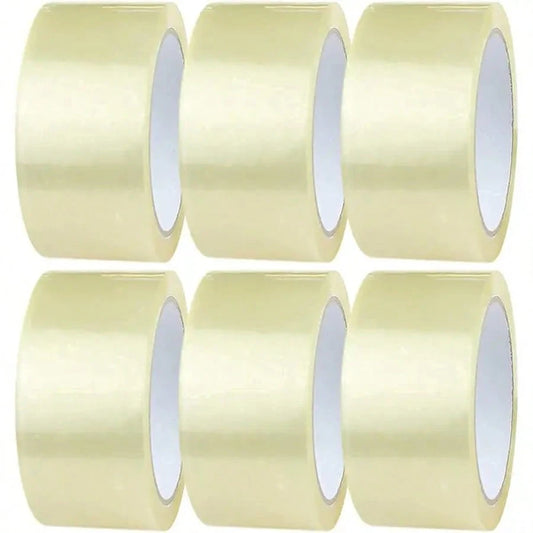6 Rolls/66 Yards Per Roll Heavy Duty Clear Packing Tape, Suitable For Boxes, Packaging, Student DIY Cutting And Pasting- Home, Office Supplies, Moving, Holiday Gift Wrapping Tape| Clear Plastic Tape