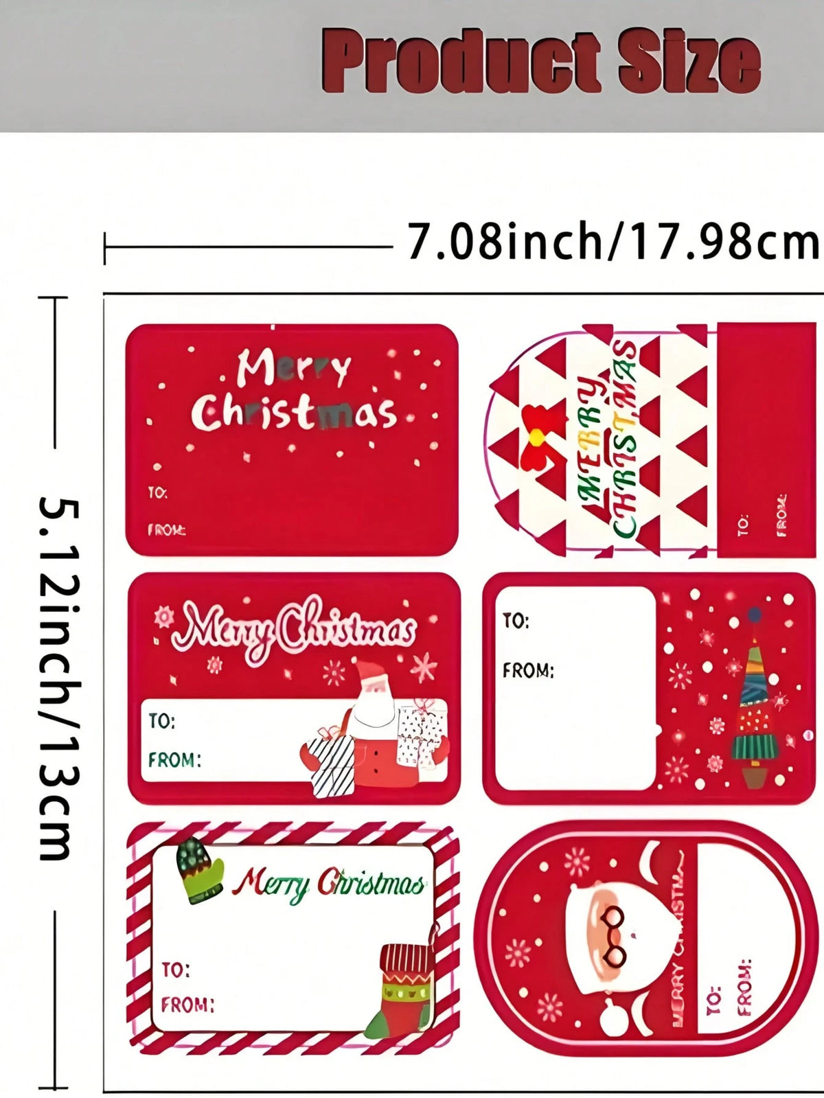 60 Pcs Christmas Gift Tags Set, Variety To/ From Holiday Stickers- Bulk Pack For Classroom Parties, Large Family Gifts, Secret Santa Exchange & Festive Favor Bag Decorating