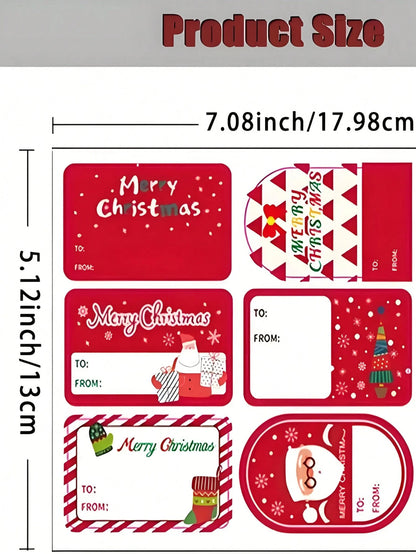 60 Pcs Christmas Gift Tags Set, Variety To/ From Holiday Stickers- Bulk Pack For Classroom Parties, Large Family Gifts, Secret Santa Exchange & Festive Favor Bag Decorating