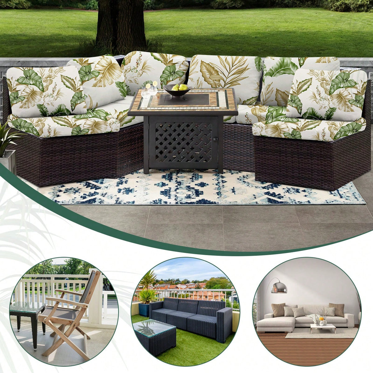 6PACK Patio Stretch Sofa Cushion Covers Outdoor Cushion Couch Cover Replacement,Waterproof Sofa Seat Cover Flexibility Chair Cushion Cover For Porch Patio Furniture Protector Cushion Slipcover