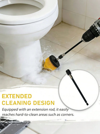 7 Pcs Drill Brush Attachment Set, Power Cleaning Scrub Brush Kit With Extend Long Attachment, All Purpose Drill Scrub Brushes For Car, Grout, Floor, Tub, Bathroom And Kitchen