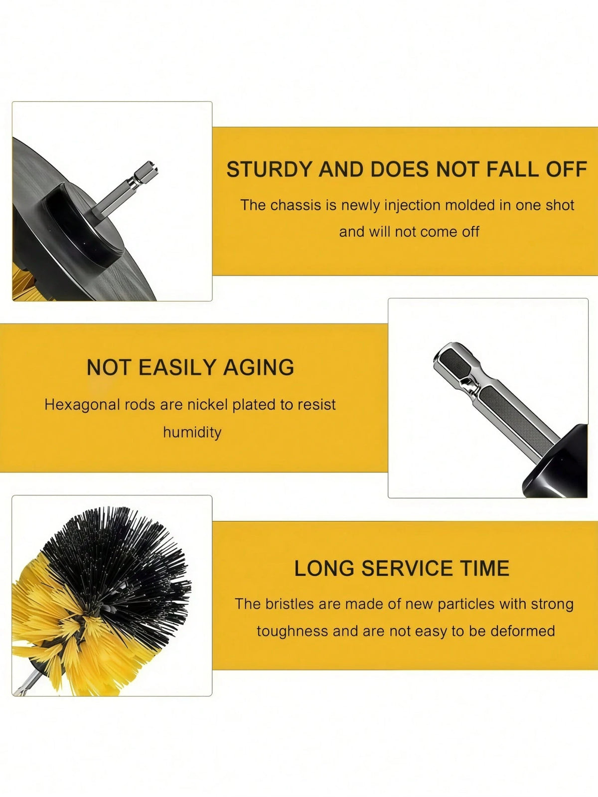 7 Pcs Drill Brush Attachment Set, Power Cleaning Scrub Brush Kit With Extend Long Attachment, All Purpose Drill Scrub Brushes For Car, Grout, Floor, Tub, Bathroom And Kitchen