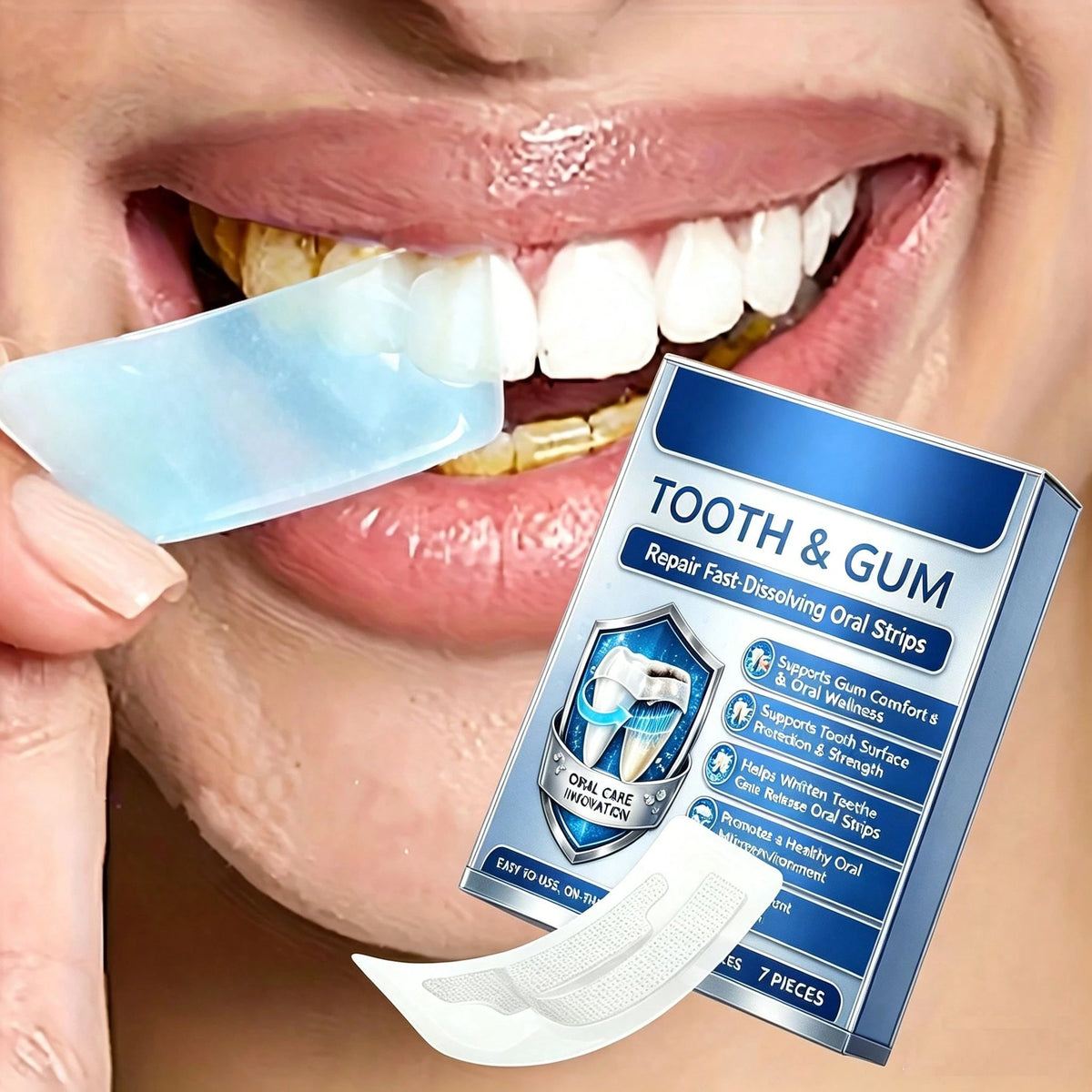 7pcs 7D Purple Teeth Dental Strips, Teeth Cleaning And Veneers For Daily Use And Travel