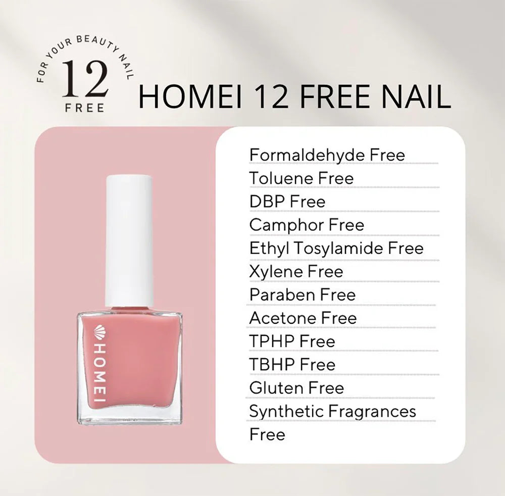 HOMEI 12 Free Nail Hardener Natural Pink