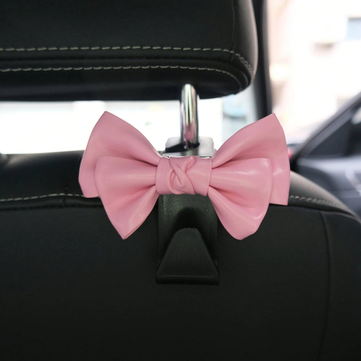 AD High-End Leather Bowknot Multi-Function Car Seat Back Hook, Hanging Organizer