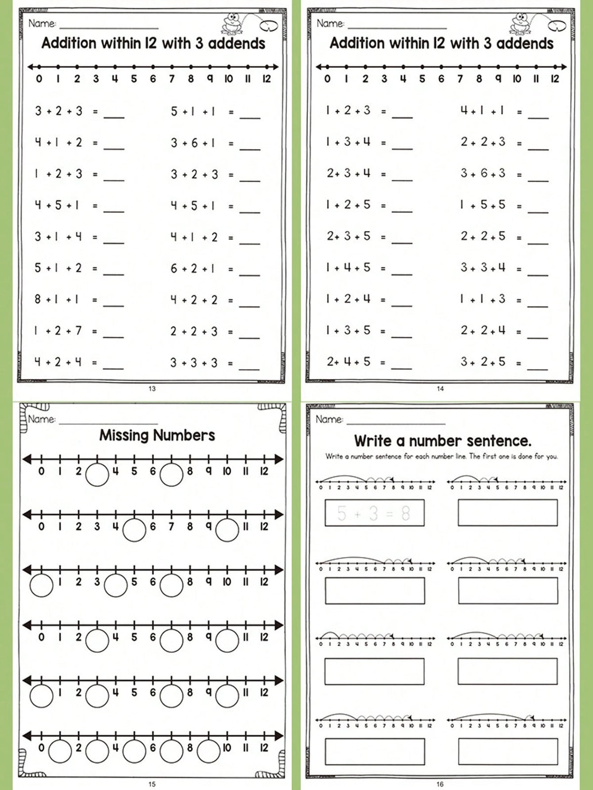 Addition And Subtraction Within 10 And 20, Number Lines, Word Puzzles, Decomposition And Combination, Mental Arithmetic Cards, Vertical And Horizontal Layouts, Daily Arithmetic Training, Students, Sch