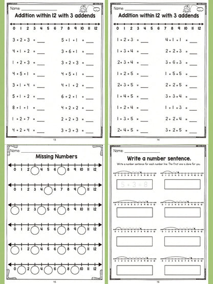 Addition And Subtraction Within 10 And 20, Number Lines, Word Puzzles, Decomposition And Combination, Mental Arithmetic Cards, Vertical And Horizontal Layouts, Daily Arithmetic Training, Students, Sch