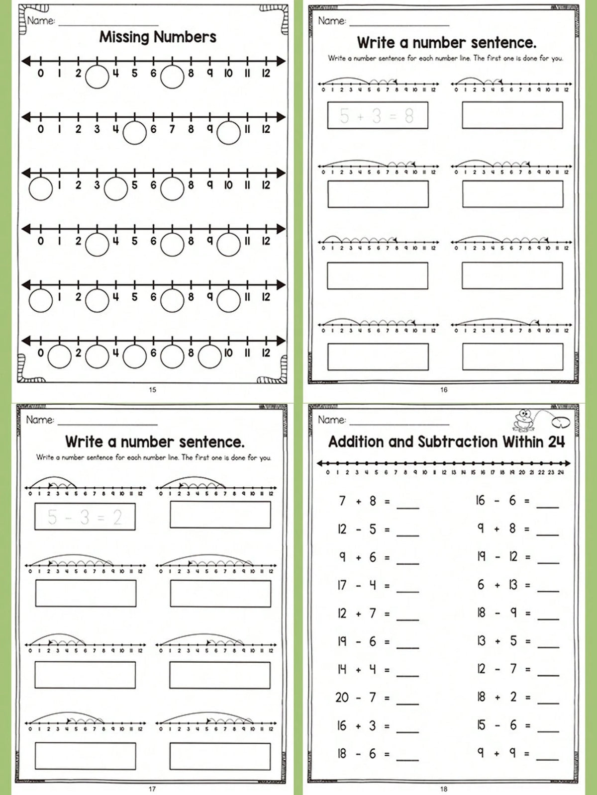 Addition And Subtraction Within 10 And 20, Number Lines, Word Puzzles, Decomposition And Combination, Mental Arithmetic Cards, Vertical And Horizontal Layouts, Daily Arithmetic Training, Students, Sch