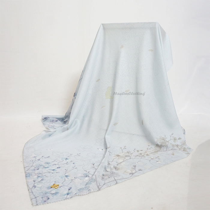 Aisyah Scarves® Bliss Light Blue Blossom Series Scarf Hijab