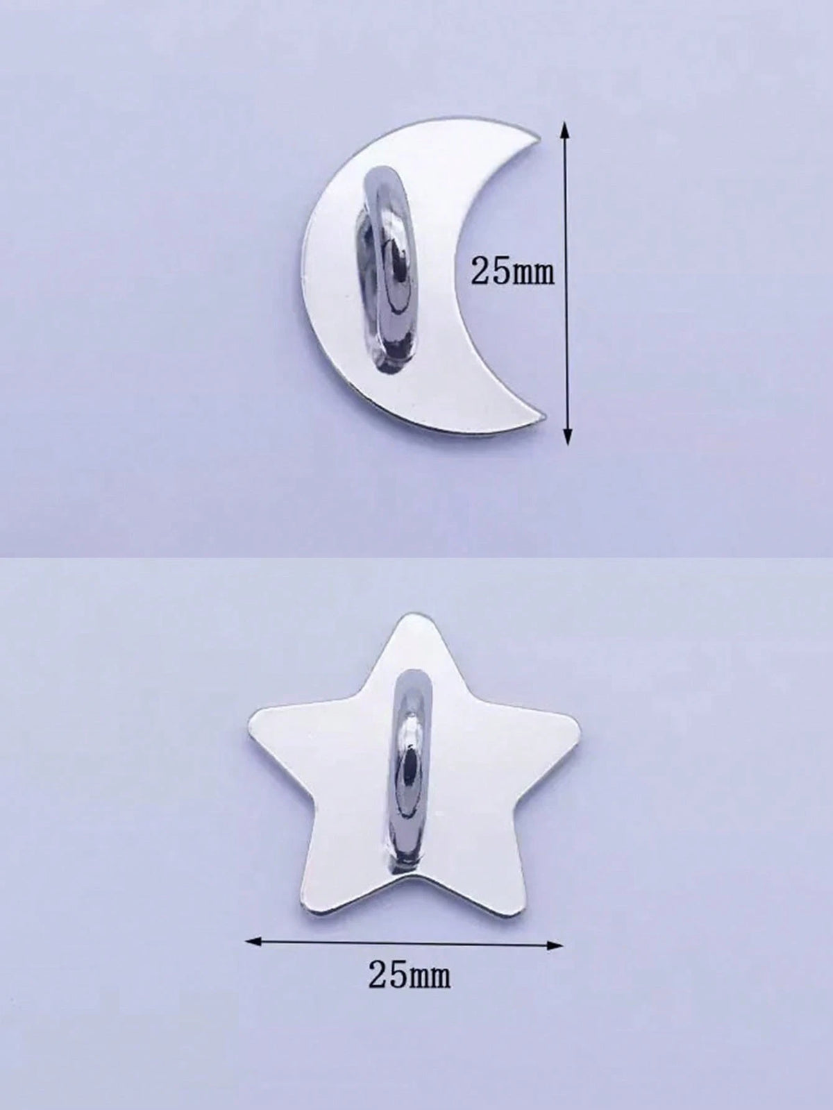 Alloy DIY Phone Case 2pcs Silver-Color Metal Heart, Star, Moon Snap Buttons, Suitable For DIY Phone Case Straps, Keychains, Bag Accessories, Keyring, Phone Lanyard, Handmade Decorative Jewelry Finding