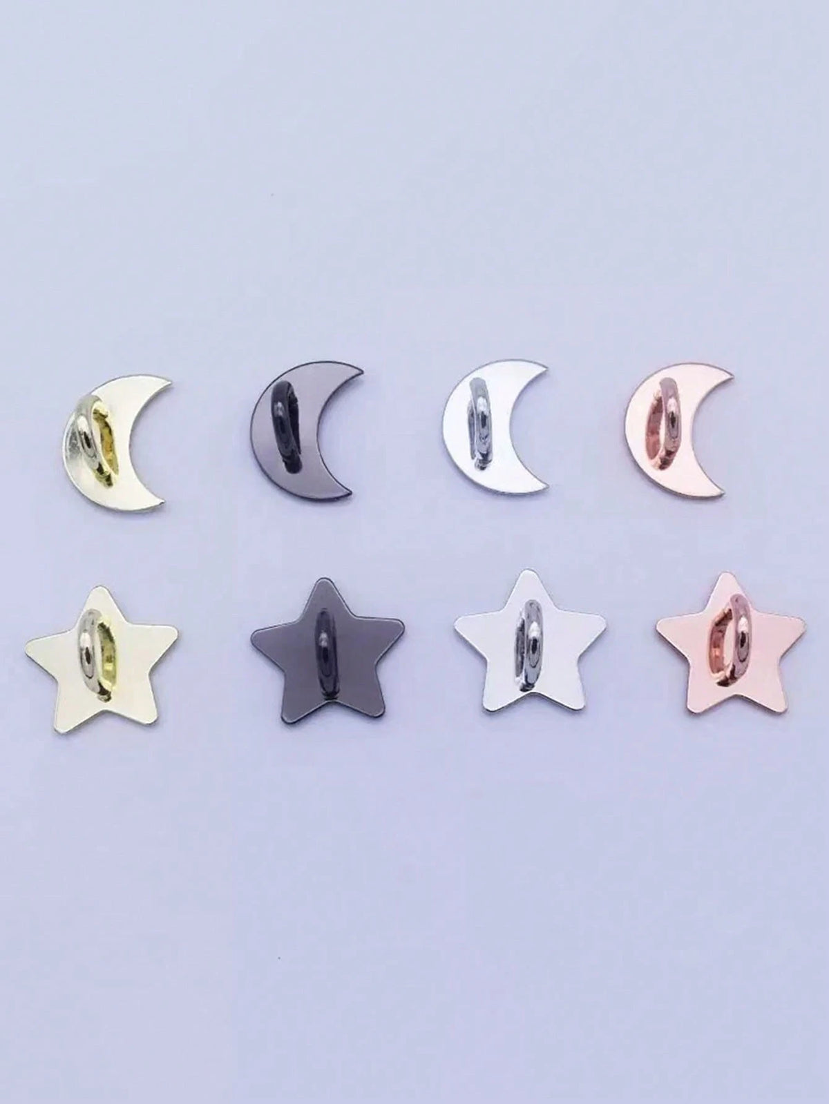 Alloy DIY Phone Case 2pcs Silver-Color Metal Heart, Star, Moon Snap Buttons, Suitable For DIY Phone Case Straps, Keychains, Bag Accessories, Keyring, Phone Lanyard, Handmade Decorative Jewelry Finding