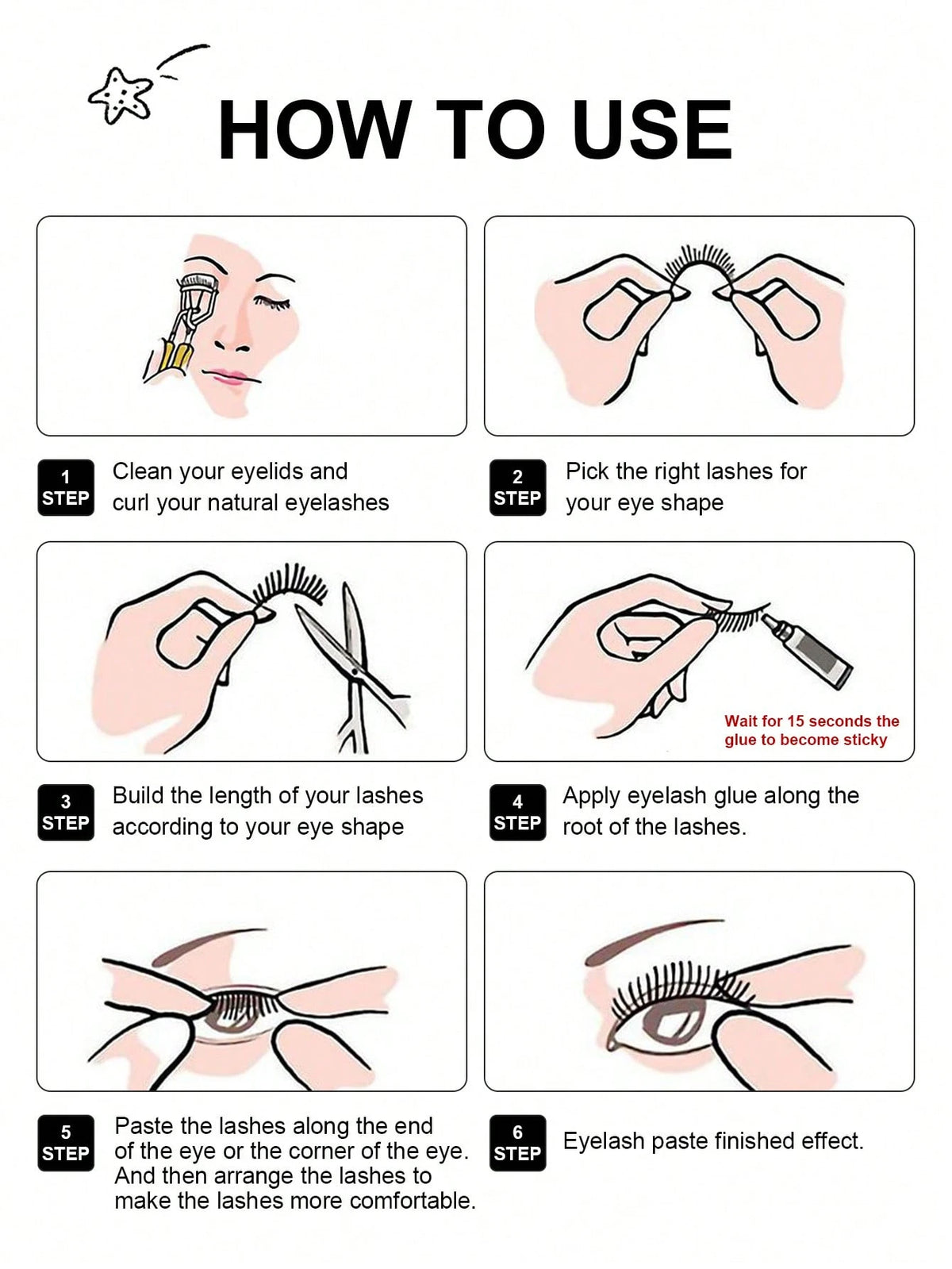 Asiteo 9 Pairs Cat Eye False Eyelashes, Fluffy Messy Natural Long Transparent Band Fake Lashes, Flared Ends To Elongate Eyes, Faux Mink Lashes, Makeup False Eyelashes