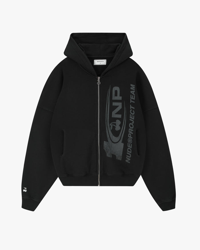 Ayrton Zip-Up Hoodie Black