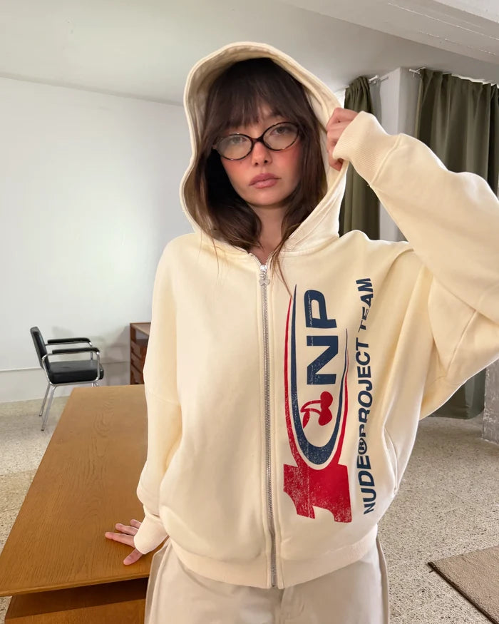 Ayrton Zip-Up Hoodie Marshmallow