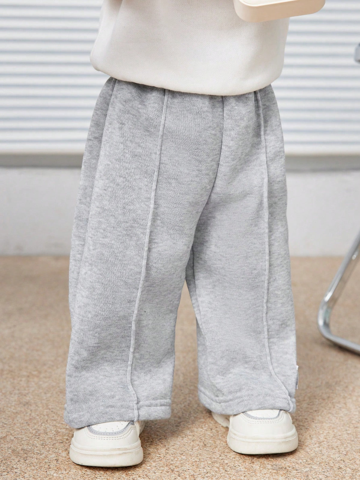 Baby Boys Letter Printed Thermal Lined Sweatpants, Casual & Loose Fit, Suitable For Commuting, School, Travel, Daily Wear & Sports, Autumn/Winter