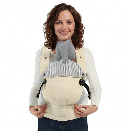 Baby Carrier Newborn To Toddler, Adjustable Toddler Carrier, Baby Holder Carrier, Kangaroo Infant Carriers With Widen Shoulder Straps, Cream