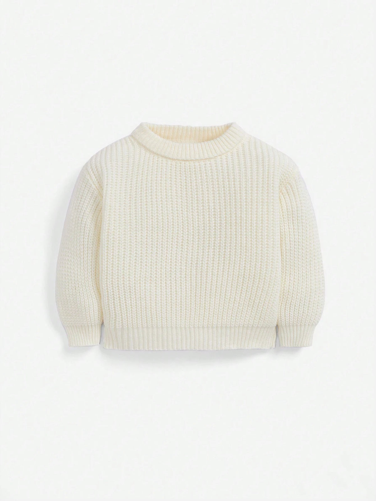 Baby Girl Knit Solid Color Letter Pattern Round Neck Loose Casual Winter Sweater Cute Baby Fairy Sweater Family Matching Pastel White Autumn