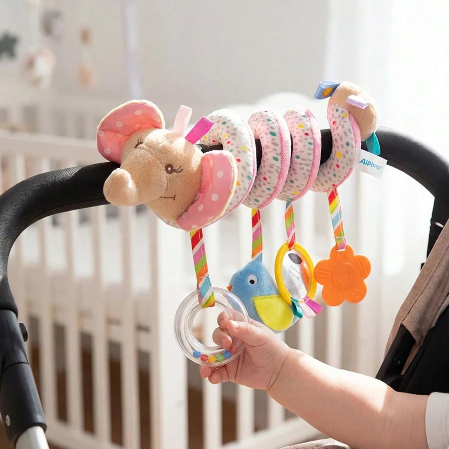 Baby Stroller And Car Seat Toys, Donkey And Elephant Plush Decor, Suitable For Newborn Boys And Girls, Baby Holiday Essentials, 0-12 Months Plush Sensory Activity Toys, Baby Baptism Birthday Gifts, Ch