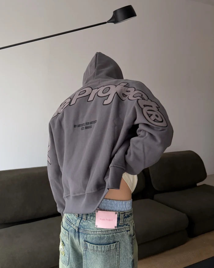 Beast Zip-Up Hoodie Ash