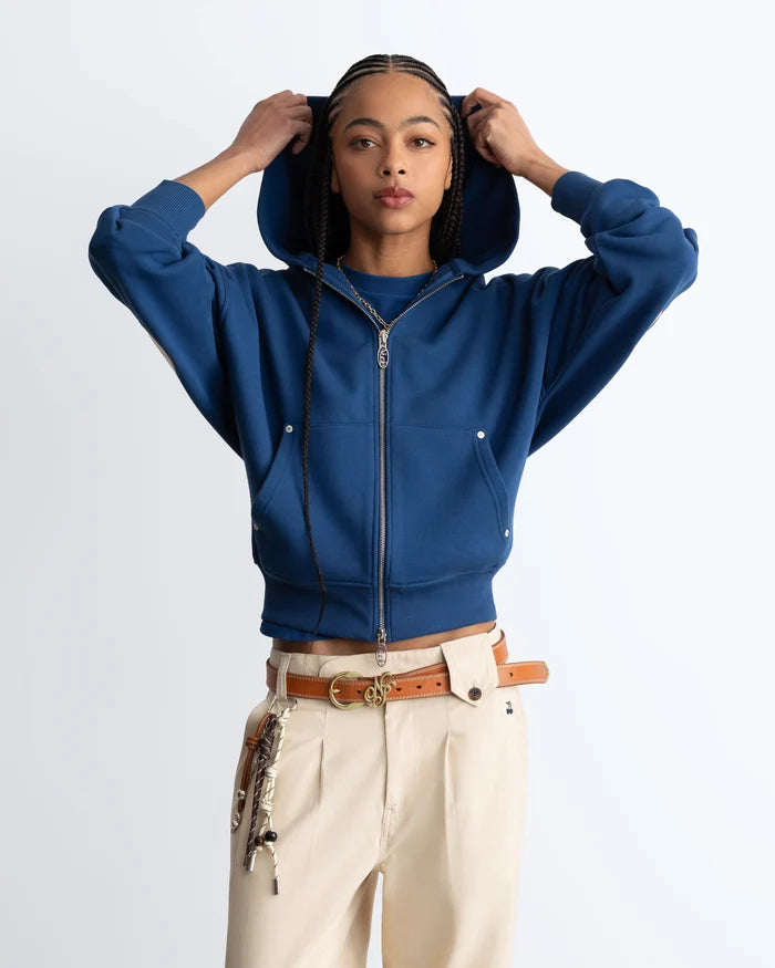 Beast Zip-up Hoodie Petrol Blue