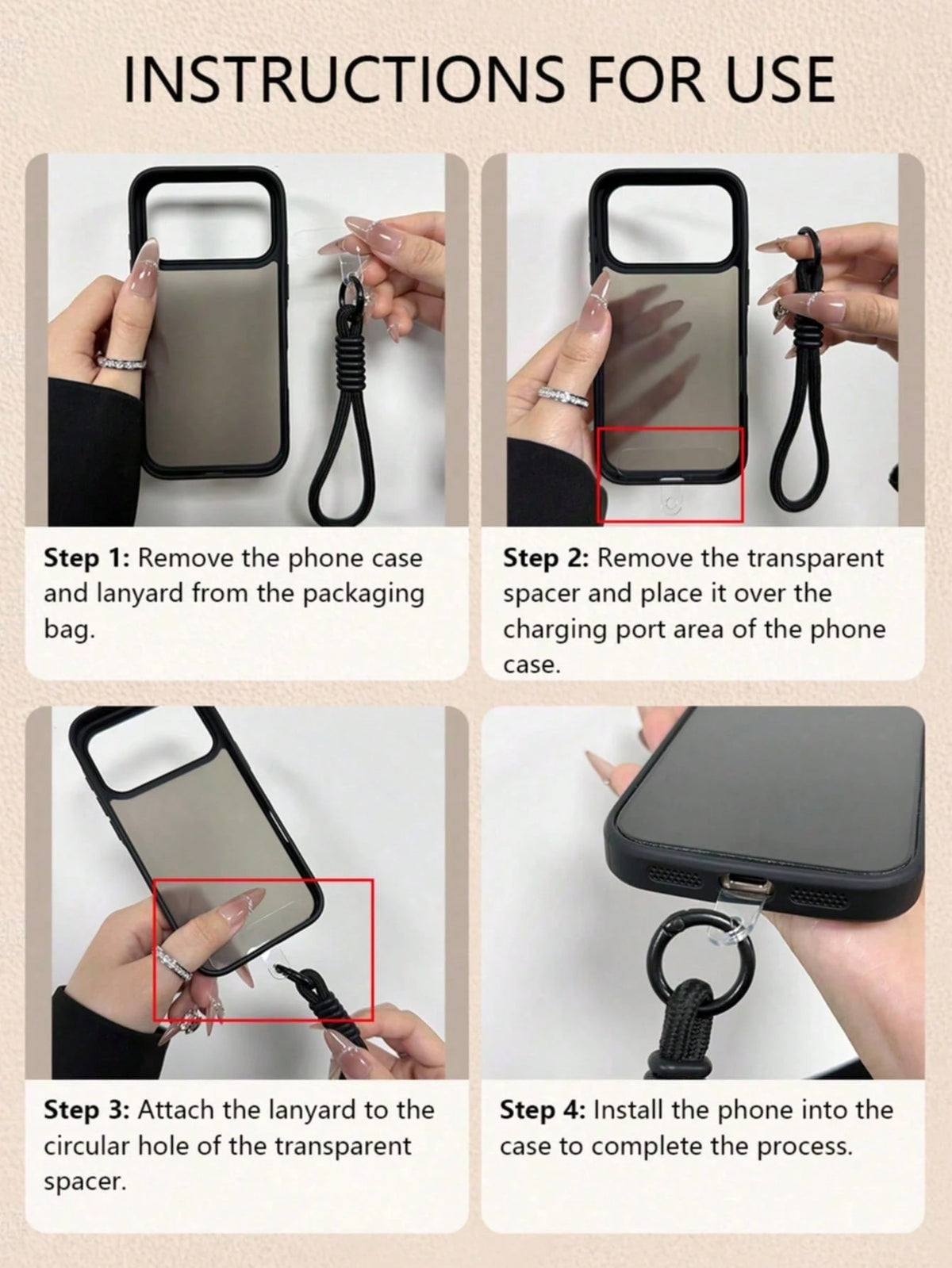 Black Silicone Lace Pattern Silicone Lanyard Style 1pc Silicone Lanyard Lace Pattern Matte Transparent Phone Case Compatible With Iphone17 17pro 17Air 17promax11 11Pro 11promax 12 12 Pro 12Promax 13 1