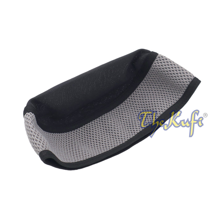 Black with Dark Gray Madun Vented Top Pliable Two-Color Round Kufi Hat