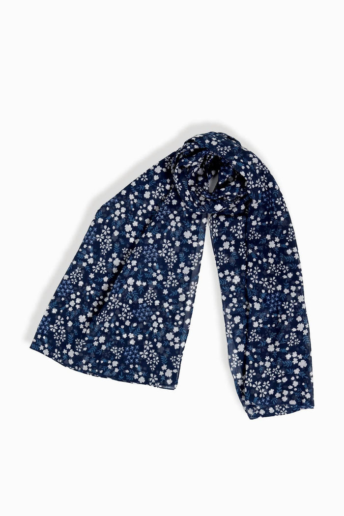 Blue Sakura Scarf – Lightweight Soft Wrap Blue Sakura Scarf – Lightweight Soft Wrap Scarves