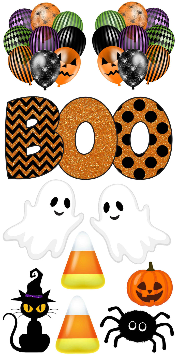 BOO Halloween Balloons Set 5 Full Sheet