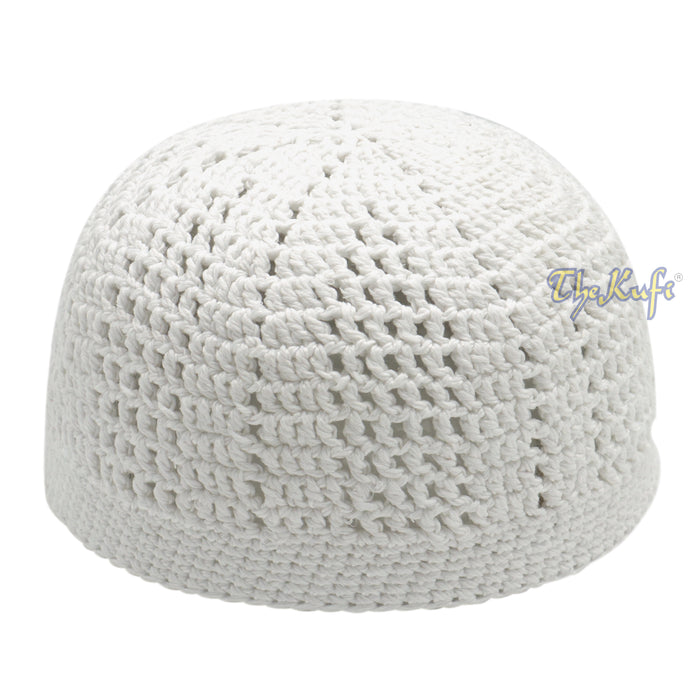 Buy 1 Get 1 Free! White Kufi Cap | Hand-crocheted Arifin Ilham Crochet Knitted Muslim Hat