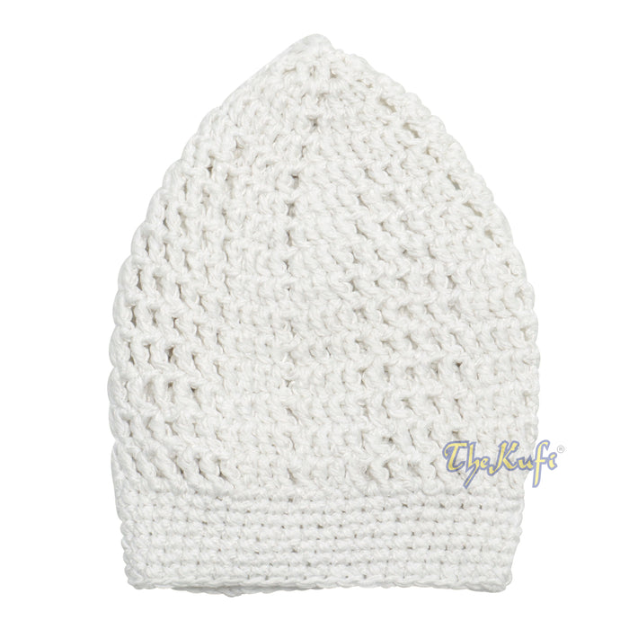 Buy 1 Get 1 Free! White Kufi Cap | Hand-crocheted Arifin Ilham Crochet Knitted Muslim Hat