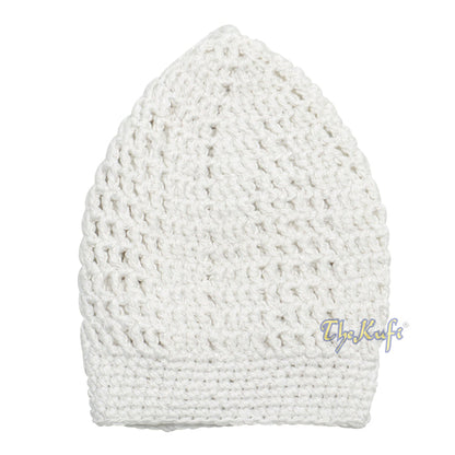 Buy 1 Get 1 Free! White Kufi Cap | Hand-crocheted Arifin Ilham Crochet Knitted Muslim Hat