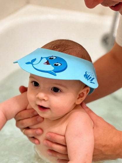 Cartoon Waterproof Shower Cap, Baby Shampoo Bath Cap, Portable Shower Cap, Sun Hat, Cute Duck And Dolphin Pattern- High Quality Ear Protection