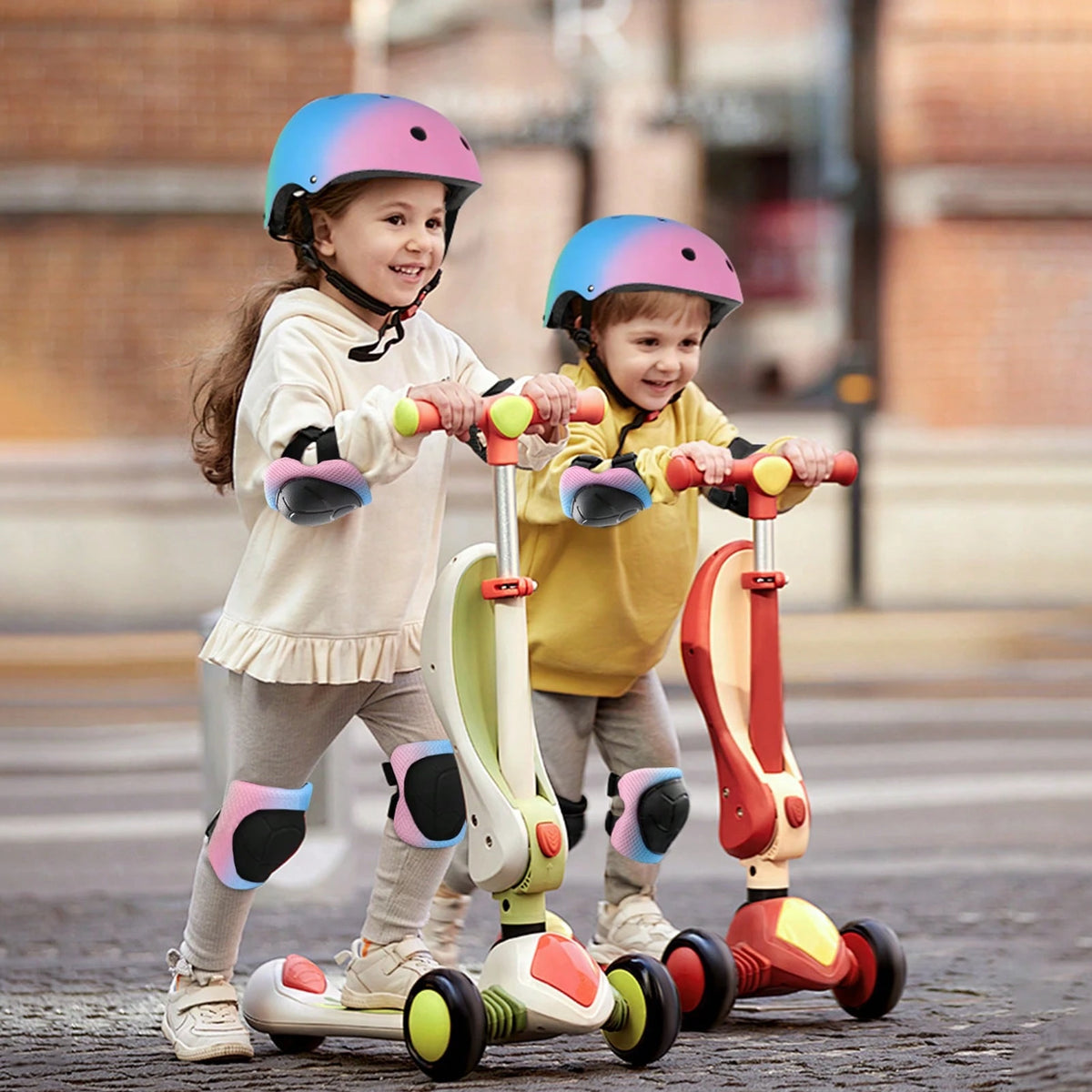 Children's Helmet Protection Set- Knee Pads, Elbow Pads And Wrist Guards, Suitable For Children Aged 2-5, Back To School