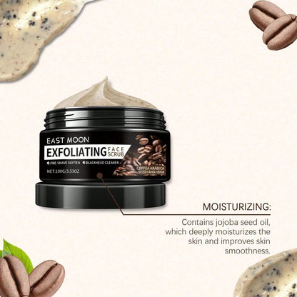 Coffee Facial Scrub, Men's Facial Hair Cleanser Pores Refreshing Comfort Cleansing Cream